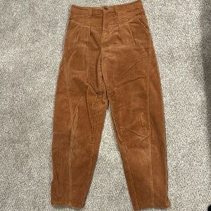 Women’s size 5 orange corduroy, high-rise, balloon, leg pants